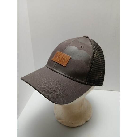 FedEx Ground Trucker Hat Cap Gray Camo Mesh Leather Patch Adjustable TSM - Picture 2 of 6
